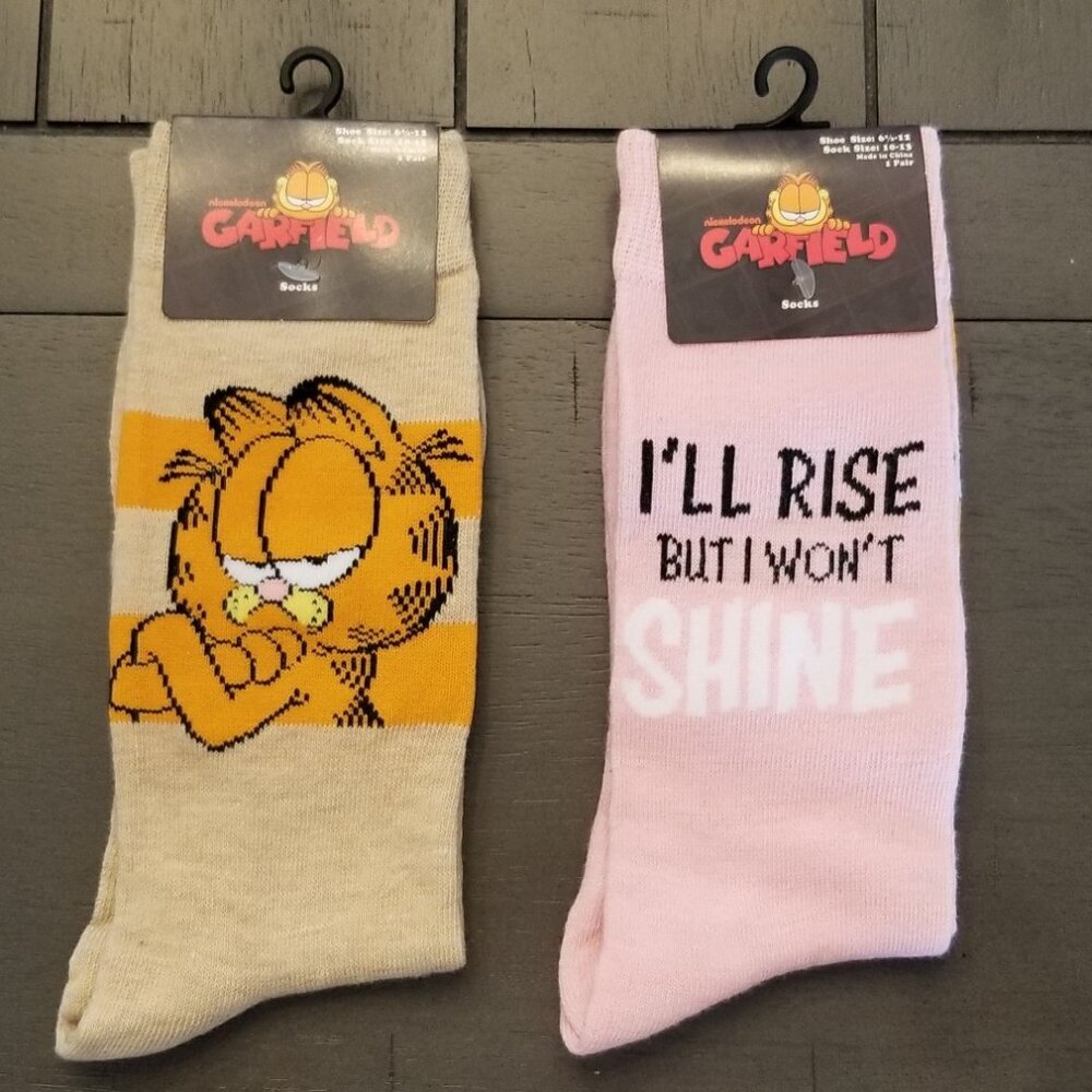 Nickelodeon Garfield 2-Pair Adult Novelty Crew Socks